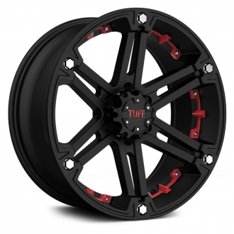 TUFF - T01 Flat Black with Red Accents