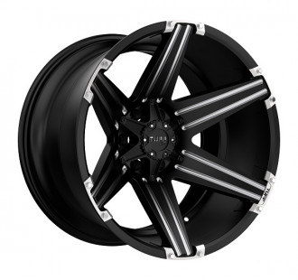 TUFF - T12 Satin Black with Milled Spokes and Brushed Inserts