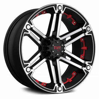 TUFF - T01 Flat Black with Machined Face and Red Inserts